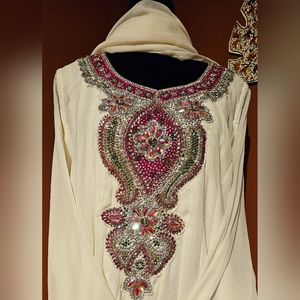 Brand NEW Sahils Exclusive White Silver Anarkali